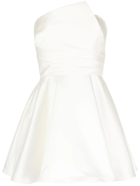 Asymmetrical Draped Bodice Mini Dress