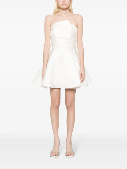 Asymmetrical Draped Bodice Mini Dress