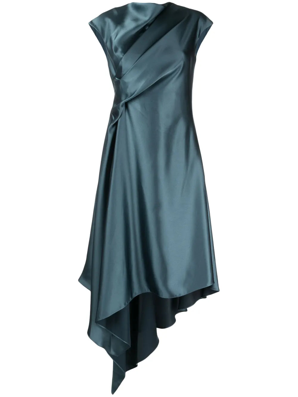 Handkerchief-Hem Satin Dress