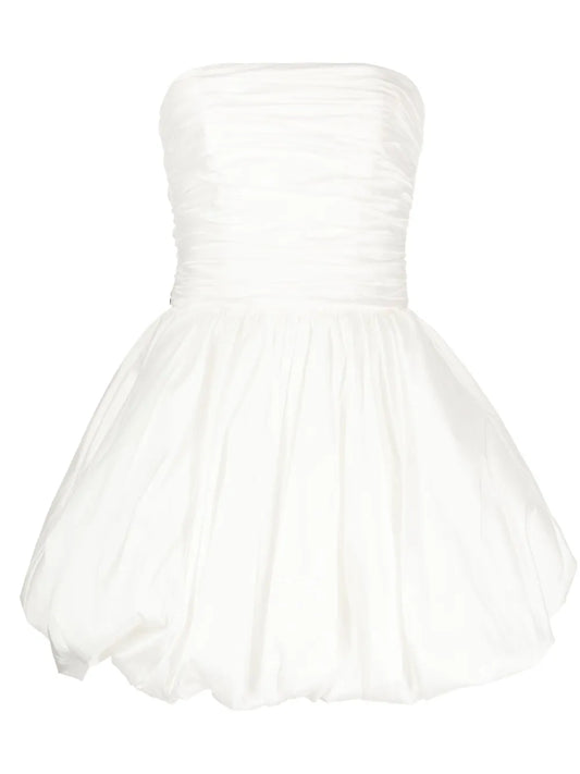 Taffeta Dropped Waist Mini Dress