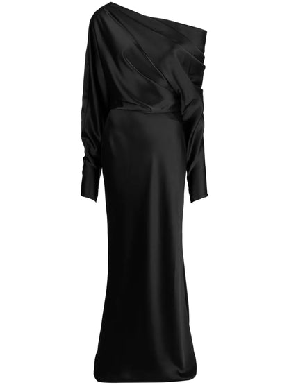 Off-Shoulder Satin Gown