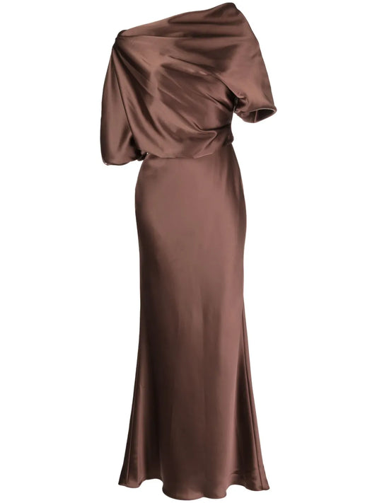 Off-Shoulder Draped Maxi Dress
