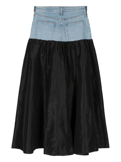 Panelled A-Line Maxi Skirt