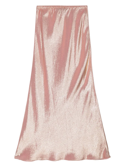 Lamé-Effect Maxi Silk Skirt