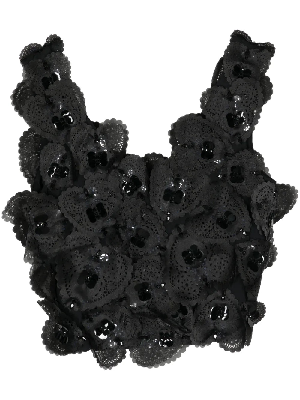 Heart-Appliquéd Cropped Top