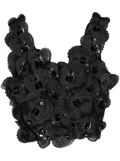Heart-Appliquéd Cropped Top