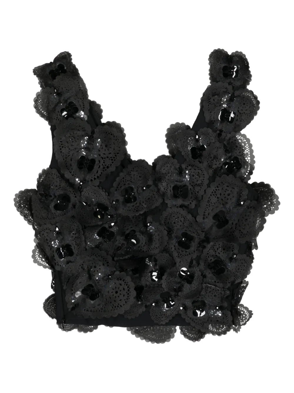 Heart-Appliquéd Cropped Top