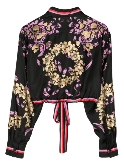 Floral-Print Silk Shirt