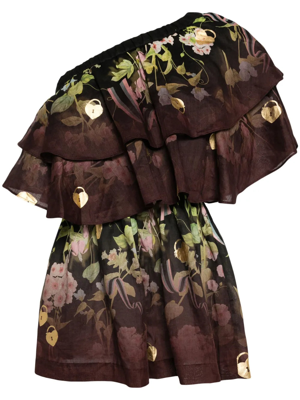 Floral-Print Ruffled Playsuit