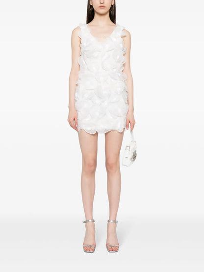Lace-Appliqué Mini Dress