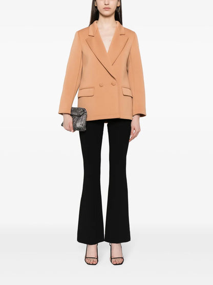 Wide-Lapel Double-Breasted Cady Blazer