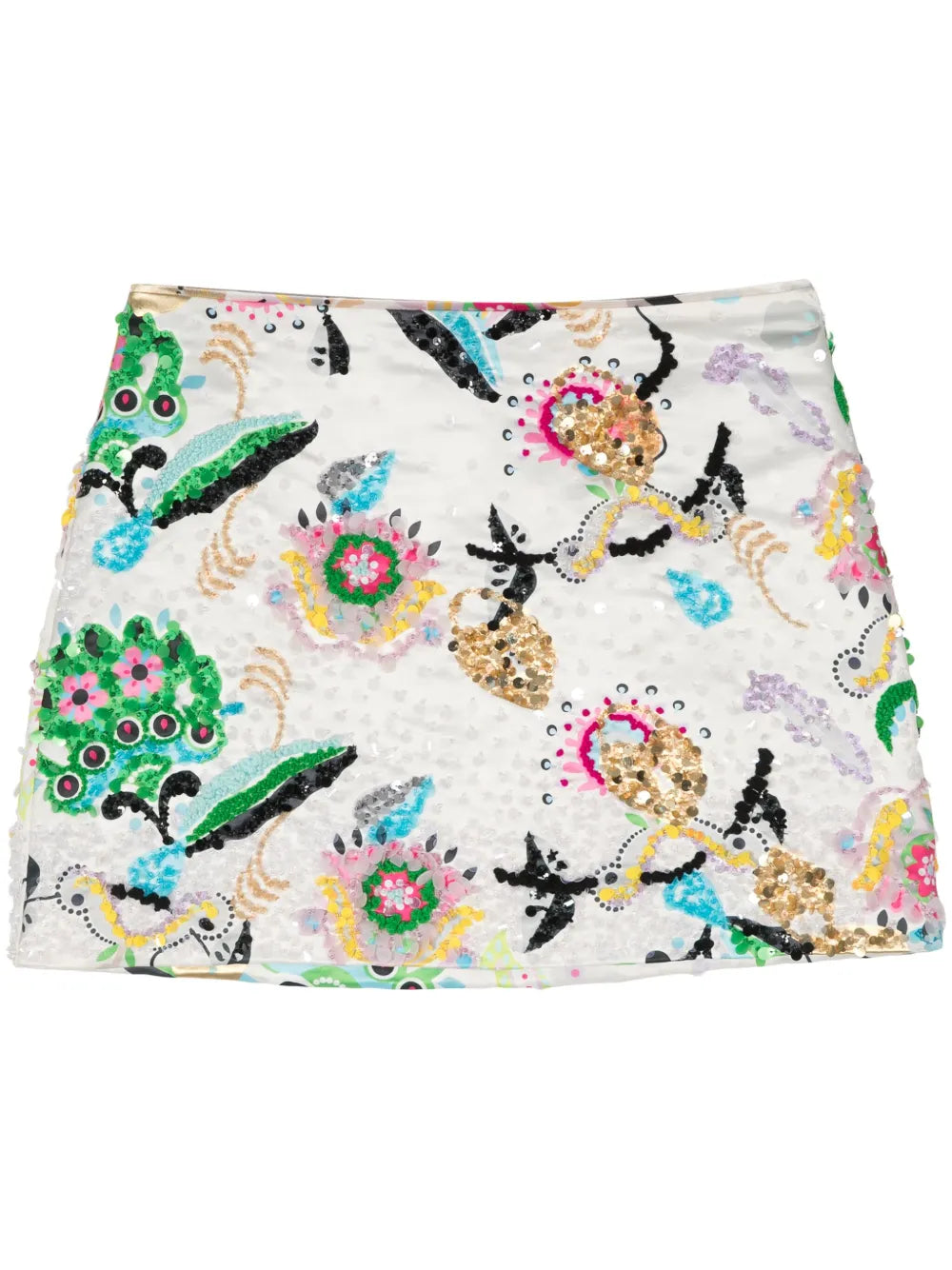 Sequinned Satin Miniskirt