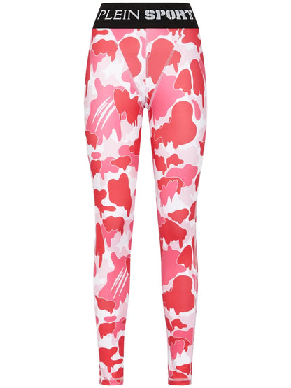 Camouflage-Print Logo-Waistband Leggings