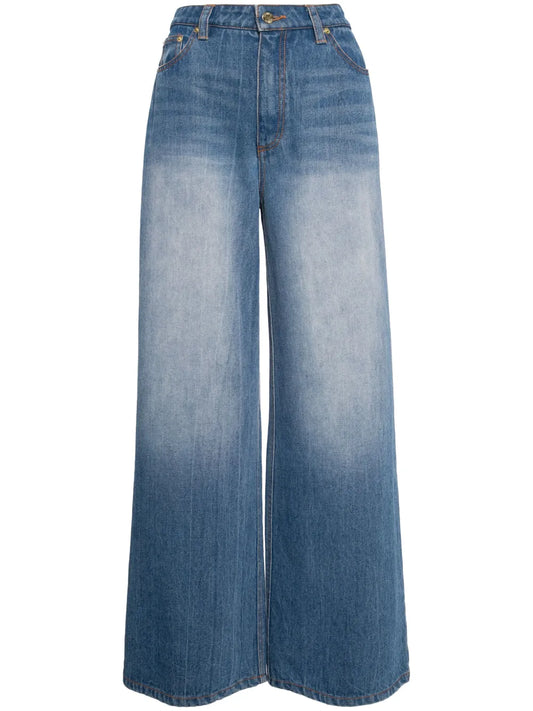 Wide-Leg Denim Trousers