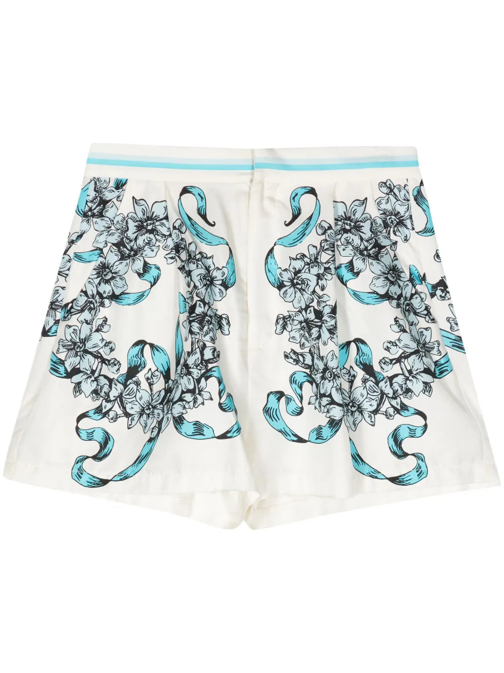 Floral-Print Silk Shorts