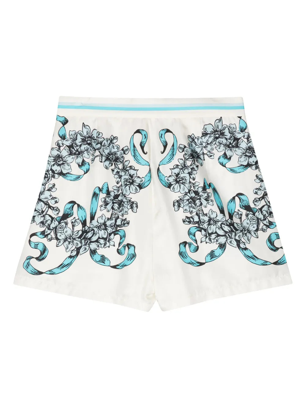Floral-Print Silk Shorts