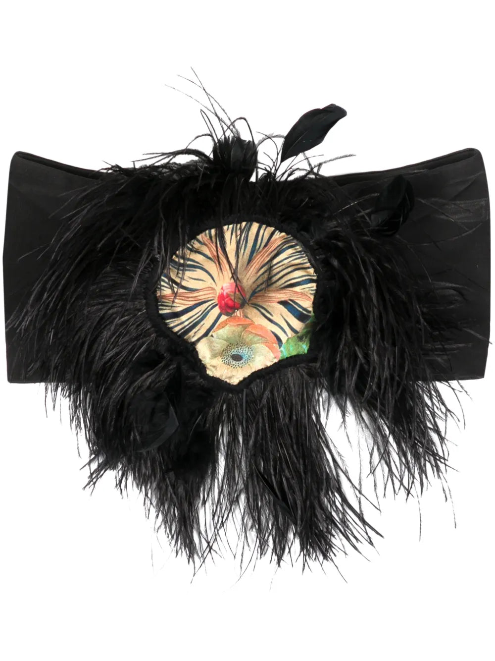 Feather-Embellished Bandeau Top