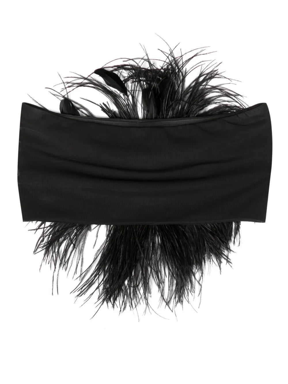 Feather-Embellished Bandeau Top