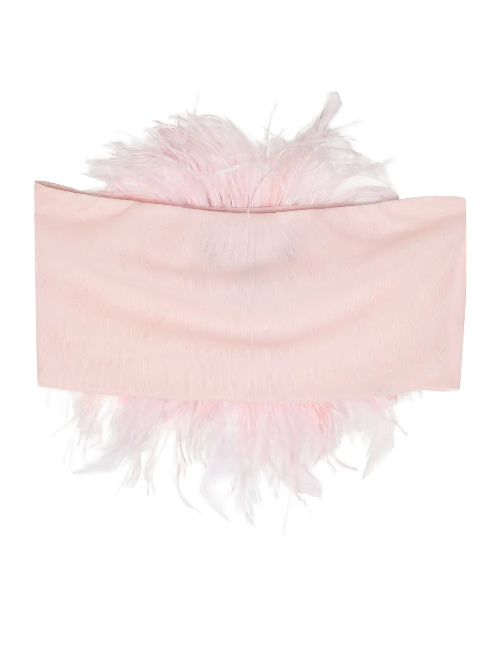 Feather-Embellished Bandeau Top