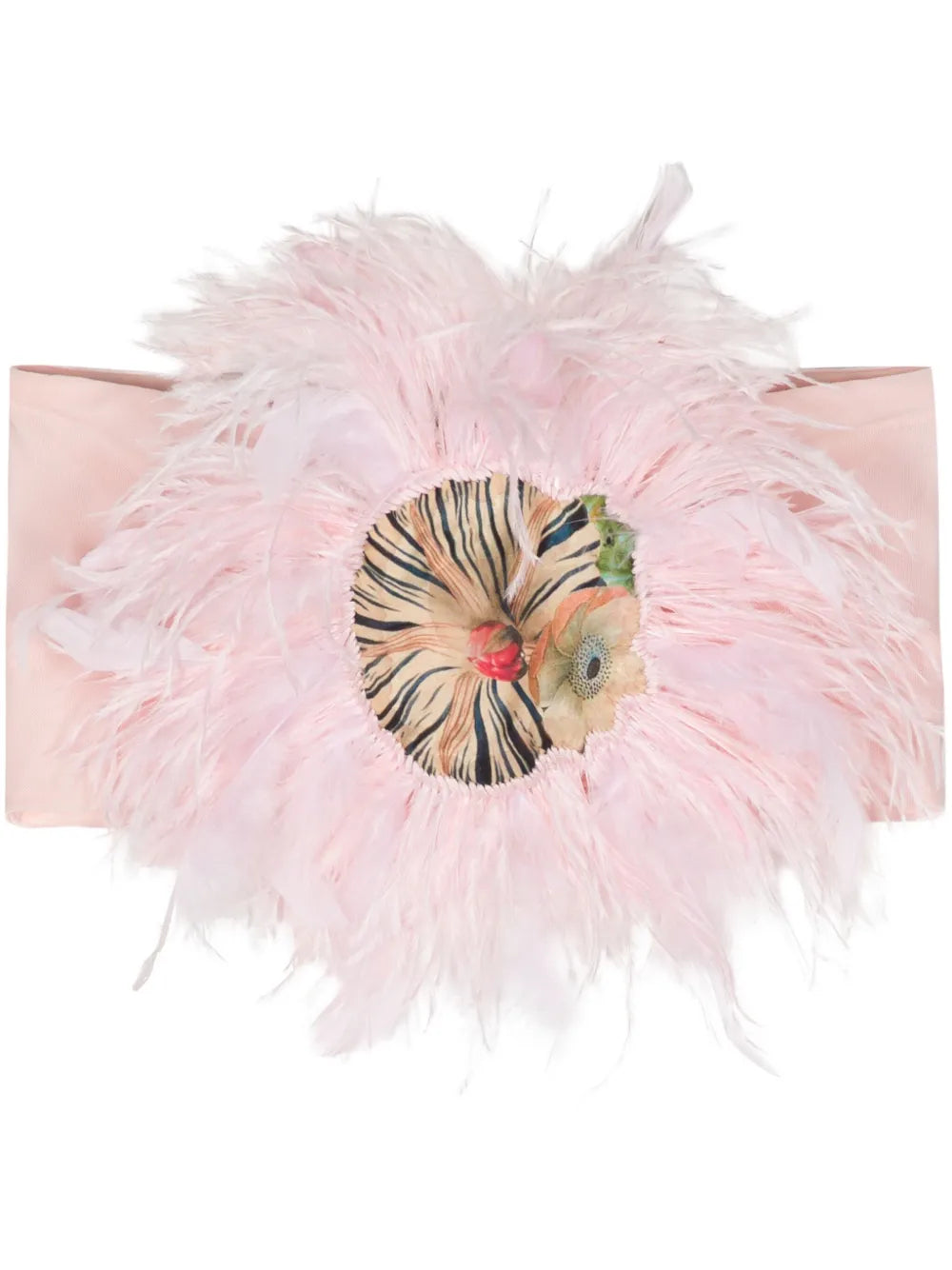 Feather-Embellished Bandeau Top