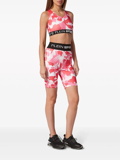 Camouflage-Print Logo-Waistband Leggings
