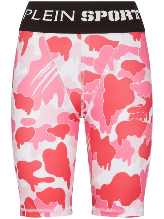Camouflage-Print Logo-Waistband Leggings