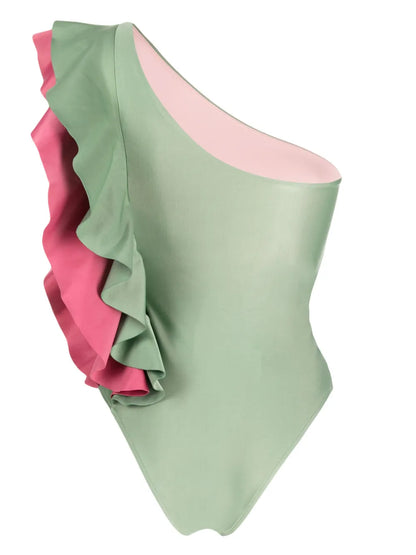 Ruffled One-Shoulder Swimsuit