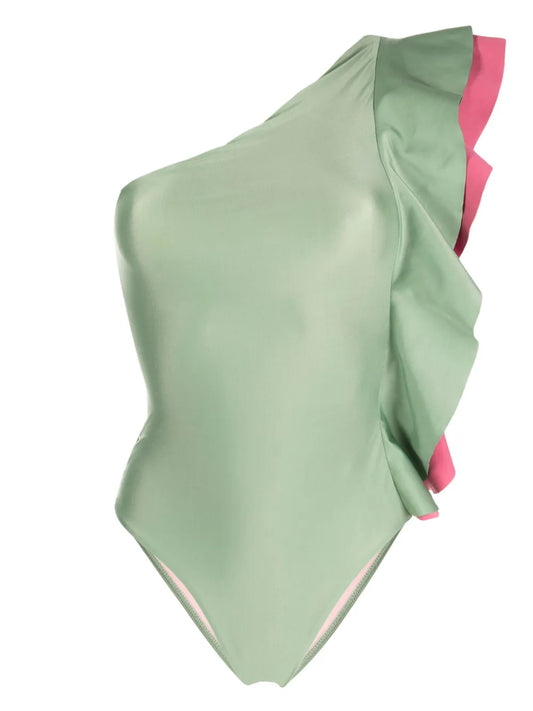 Ruffled One-Shoulder Swimsuit