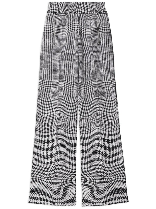 Warped Houndstooth Jacquard Wool-Blend Trousers