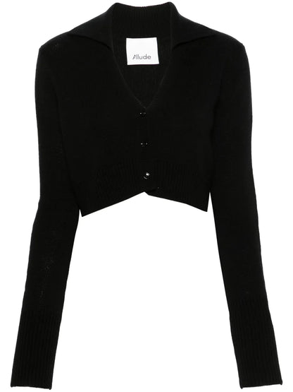 Spread-Collar Cashmere Cardigan