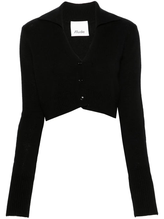 Spread-Collar Cashmere Cardigan