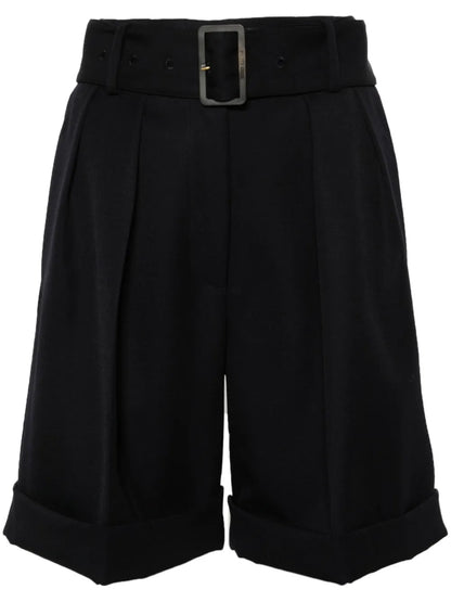 Belted Virgin Wool-Blend Shorts