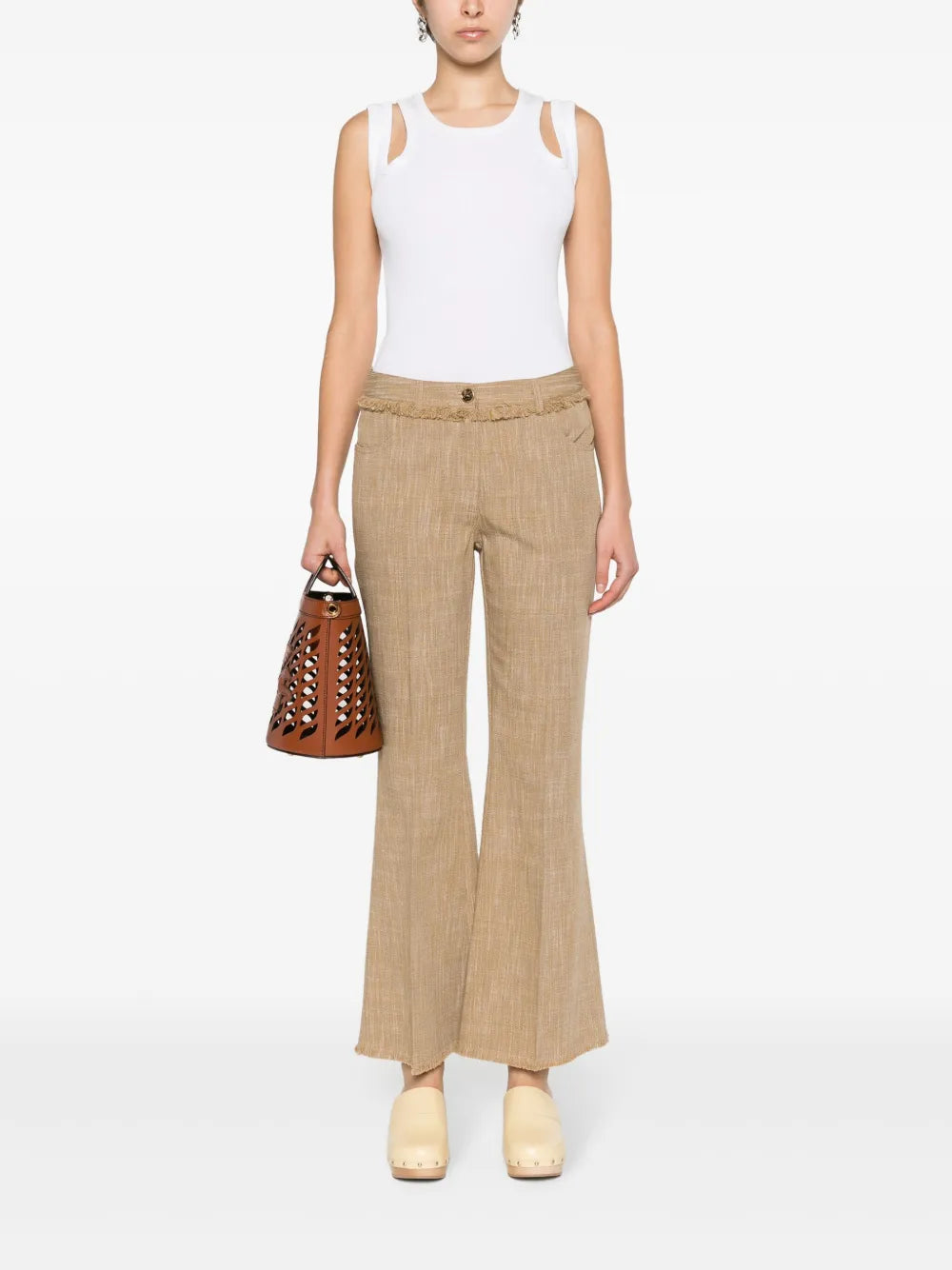 Flared Cropped Trousers