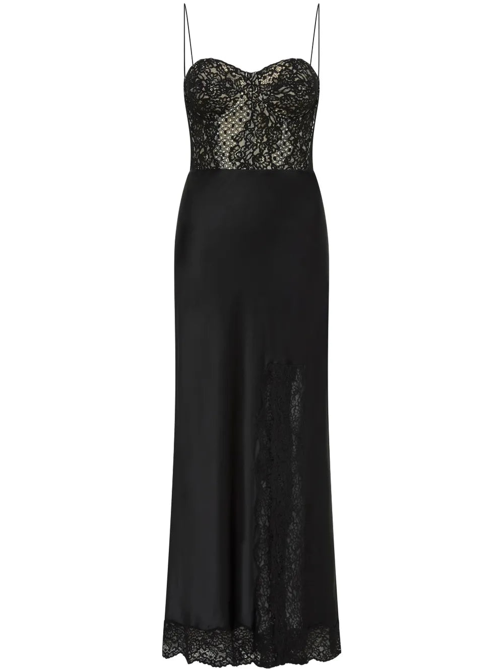 Larisa Lace-Embellished Silk Dress
