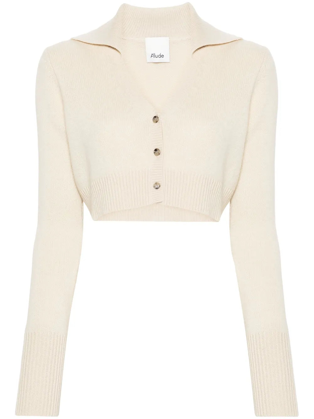 Spread-Collar Cashmere Cardigan