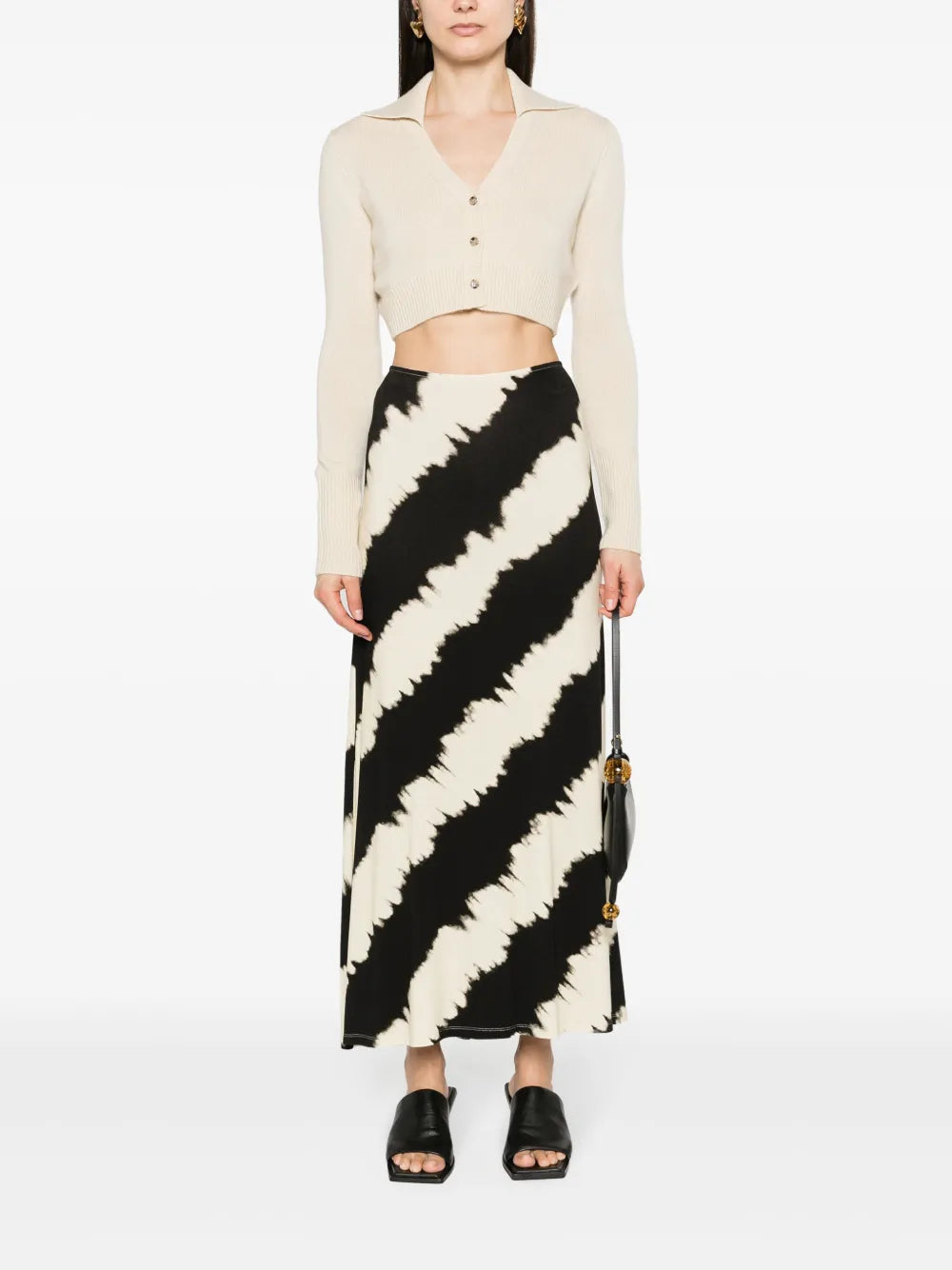 Spread-Collar Cashmere Cardigan