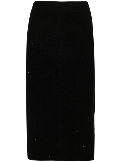 Sequinned Ribbed Midi Skirt