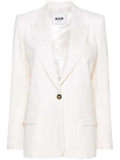 Single-Breasted Crepe Blazer