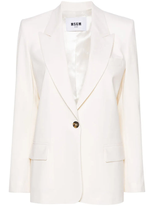 Single-Breasted Crepe Blazer