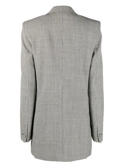 Dogtooth-Pattern Wool Blazer