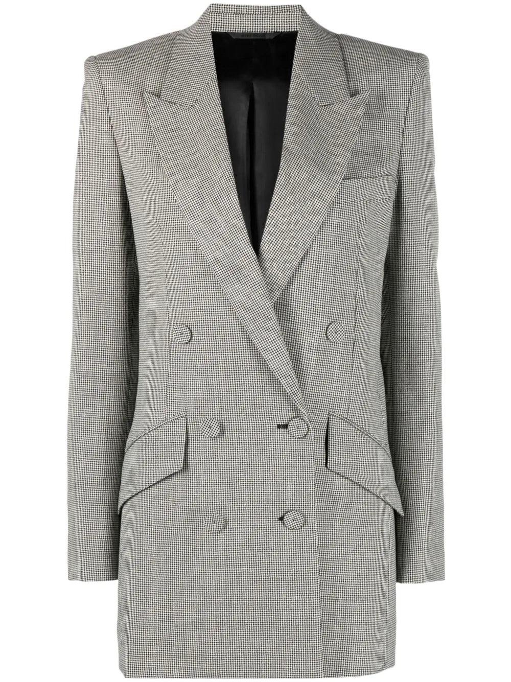 Dogtooth-Pattern Wool Blazer