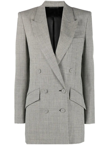 Dogtooth-Pattern Wool Blazer