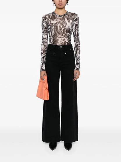 Abstract-Print Long-Sleeve T-Shirt