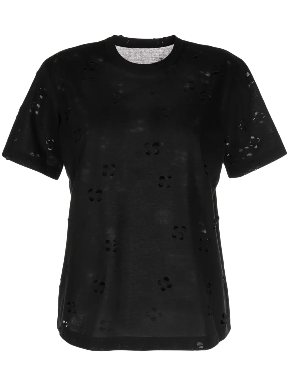 Cut-Out Cotton-Blend T-Shirt