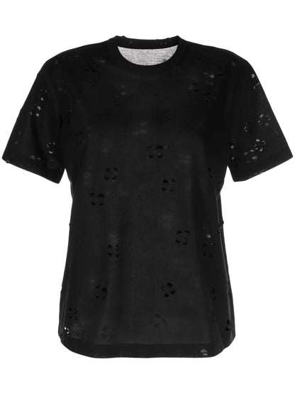 Cut-Out Cotton-Blend T-Shirt