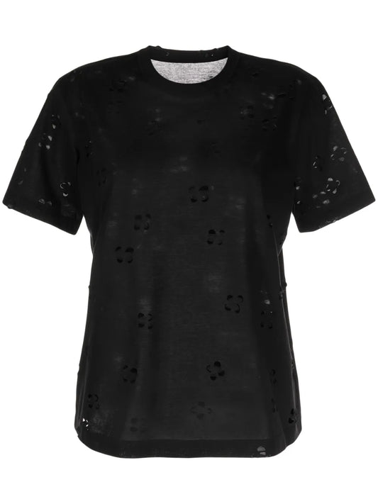 Cut-Out Cotton-Blend T-Shirt