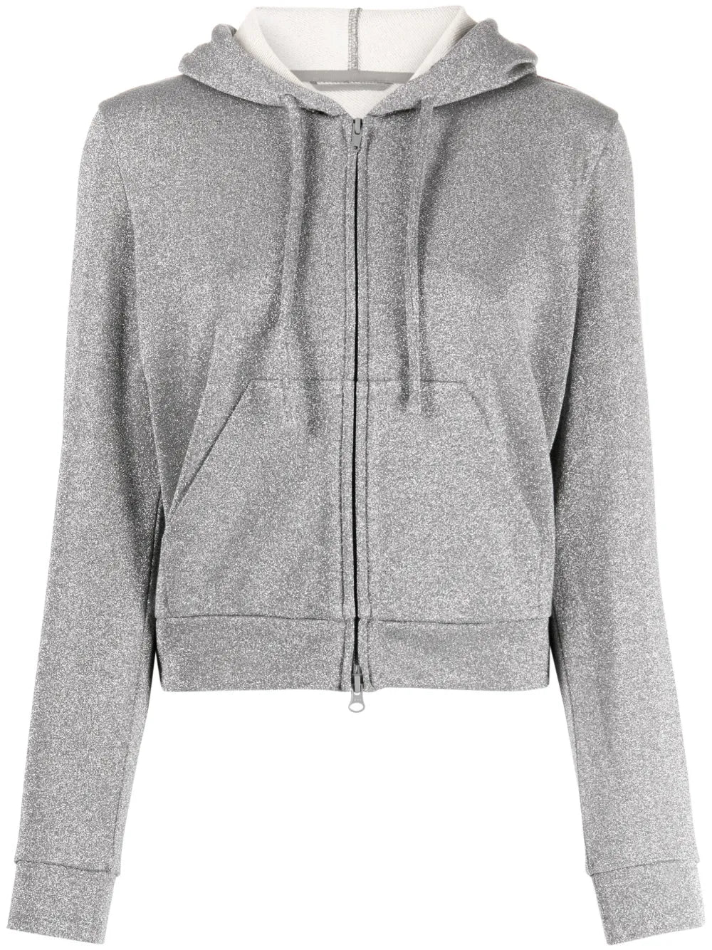 Glittered Zip-Front Hoodie