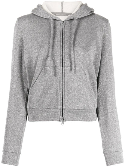 Glittered Zip-Front Hoodie