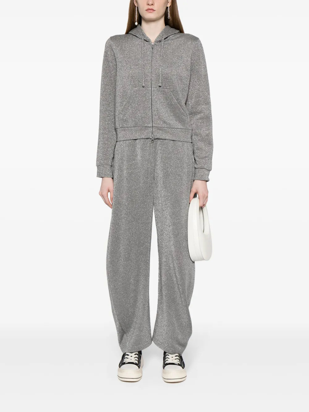Glittered Zip-Front Hoodie