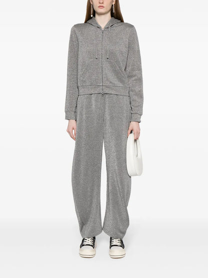 Glittered Zip-Front Hoodie